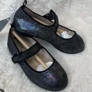 Cat & jack Anastasia black dressy glitter sparkle girls flats
